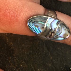 Oval-shaped Abalone Shell Ring